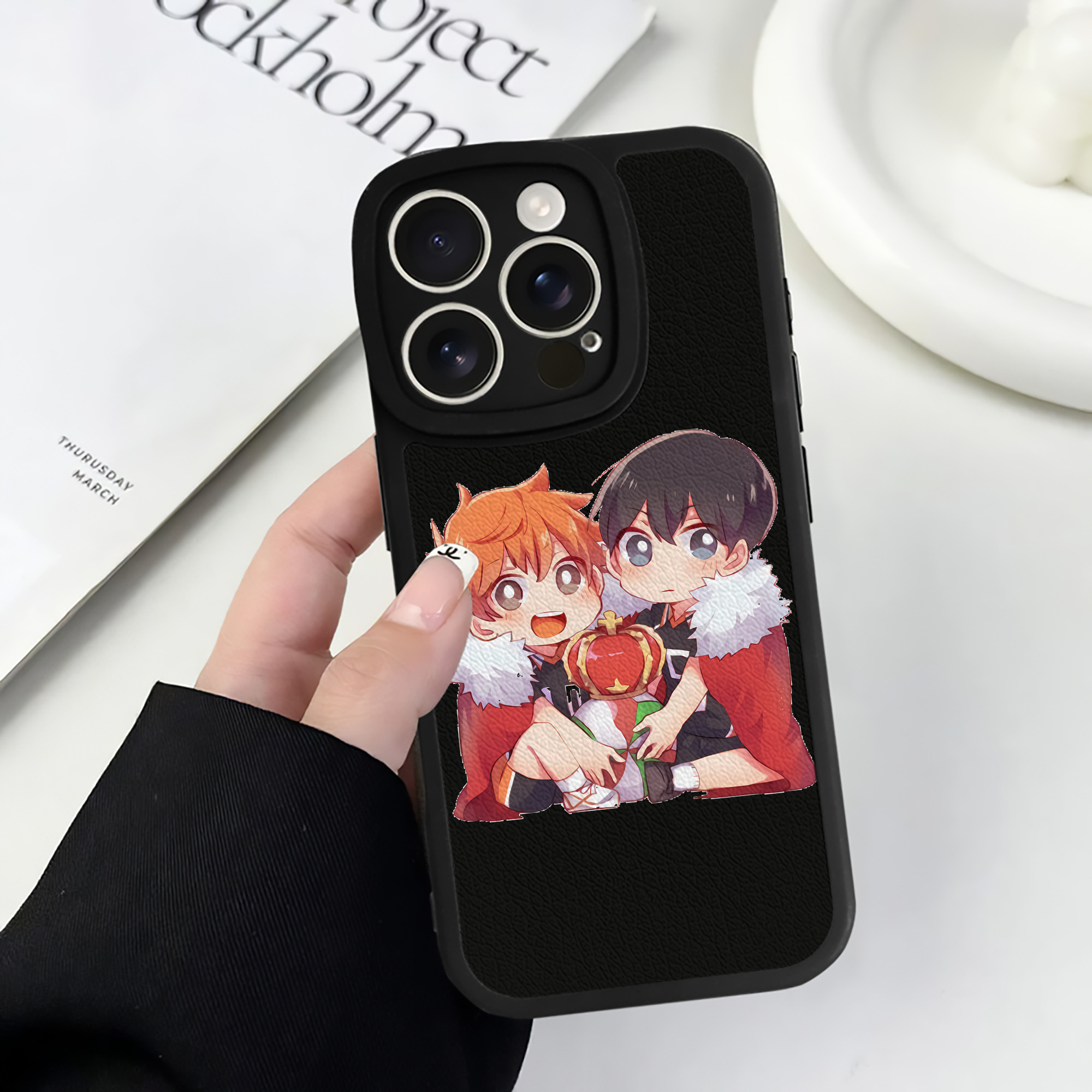 （画像用） ハイキュー!! Haikyu!! 【iPhone 16シリーズ対応】シリコンスマホケース（レザー調） 材質：シリコン